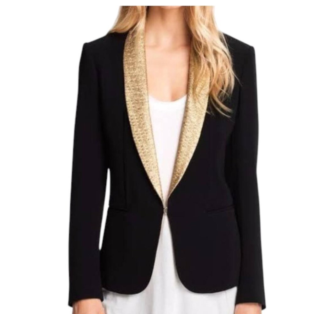Rag & Bone Black Tuxedo Jacket With Gold Lapels S… - image 2